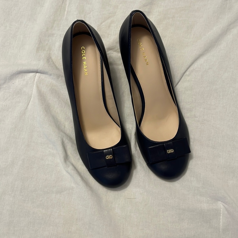 Dark blue Cole Haan wedge heels size 8, only worn to try on